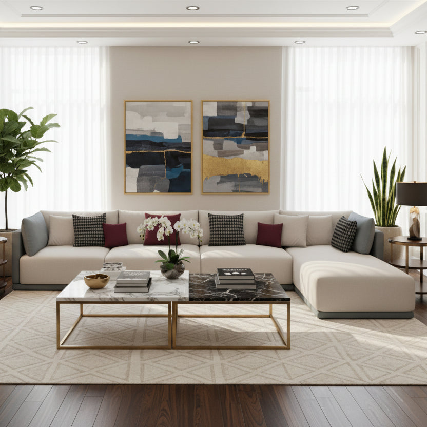 Kaisen Sectional Sofa in Premium Fabric