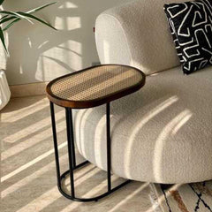 Baha Side Table with Cane Design