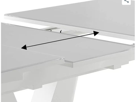 Dining Room Table Marble With High Gloss Finish-Color White