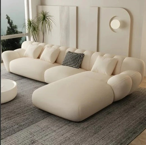 Everett Sectional Sofa Set In Premium Fabric