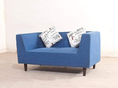 Liana 3+2 Sofa Set In Premium Blue Cotton Fabric