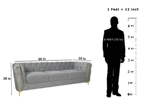 Dinzo Chesterfield 8 Seater Pure Leather Sofa