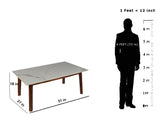 Emma Modern Marble Coffee Table In Teak Finish
