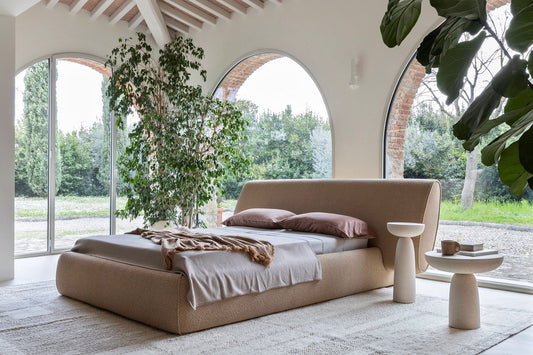 Rio Upholstered Bed in Lux Boucle fabric