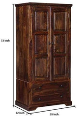 Bracket 2 Door Wardrobe in Sheesham Wood
