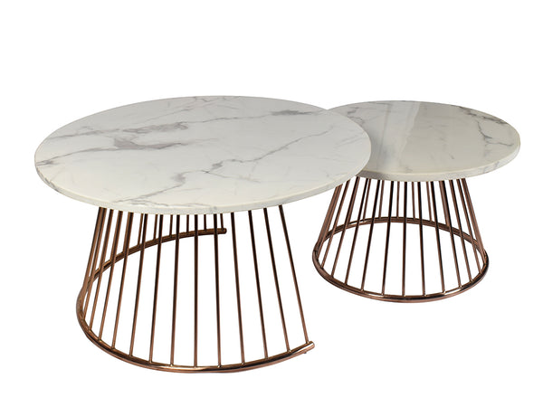 Carlton Round Nested Coffee Table in Marble