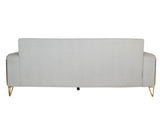 Maverick Three Seater Sofa In Beige Velvet Fabric