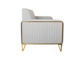 Maverick Three Seater Sofa In Beige Velvet Fabric