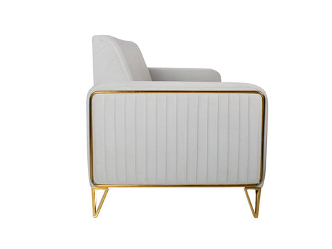 Maverick Two Seater Sofa In Beige Velvet Fabric