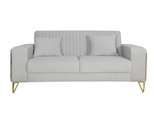 Maverick Two Seater Sofa In Beige Velvet Fabric