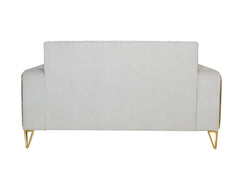 Maverick Two Seater Sofa In Beige Velvet Fabric