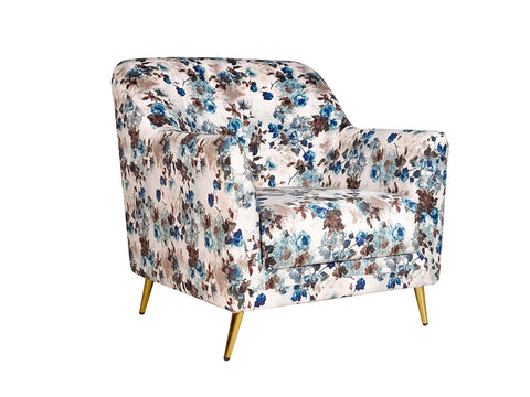 Adoree Lounge Chair in Premium Velvet Fabric