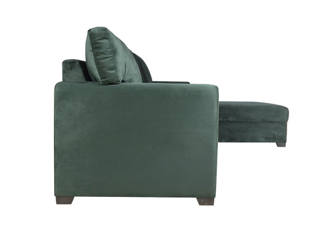 Walter Corner Sectional Sofa in Green Velvet Fabric