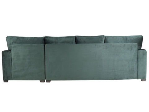 Walter Corner Sectional Sofa in Green Velvet Fabric