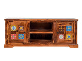 Oliver TV Unit With Three Drawer In Teak Finish