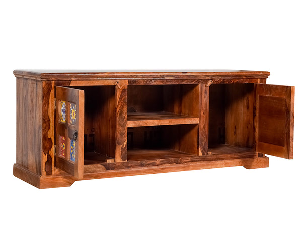 Oliver TV Unit With Three Drawer In Teak Finish