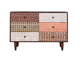 Emaada Mango Wood Chest of Drawers In Mahogany Finish