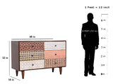 Emaada Mango Wood Chest of Drawers In Mahogany Finish