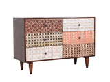 Emaada Mango Wood Chest of Drawers In Mahogany Finish