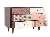 Emaada Mango Wood Chest of Drawers In Mahogany Finish