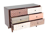 Emaada Mango Wood Chest of Drawers In Mahogany Finish