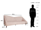 Aztech 3 Seater Sofa Set In Beige Velvet Fabric