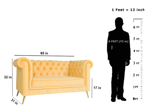 Berlin Two Seater Sofa In Premium Velvet Fabric