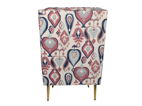 Valencia Tufted Wing Chair in Printed Fabric