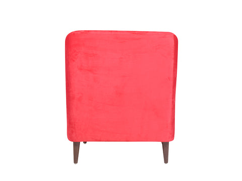 Lucas Single Seater Sofa In Red Velvet Fabric