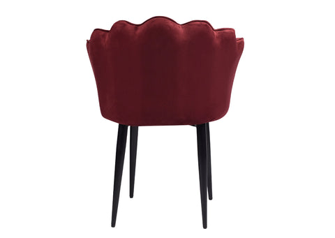 Thrace Accent Chair in Premium Velvet Maroon Fabric