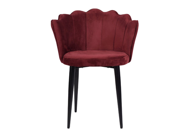 Thrace Accent Chair in Premium Velvet Maroon Fabric