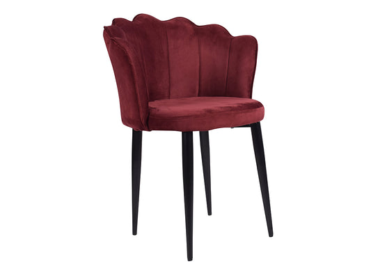 Thrace Accent Chair in Premium Velvet Maroon Fabric