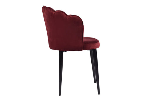 Thrace Accent Chair in Premium Velvet Maroon Fabric