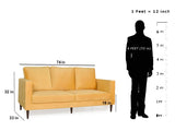 Bagato 3 Seater in Yellow Velvet