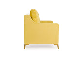 Donald Two Seater Loveseat Sofa In Yellow Velvet Fabric