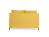 Donald Two Seater Loveseat Sofa In Yellow Velvet Fabric