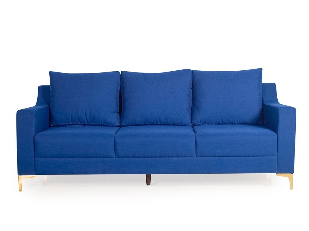 Donny 3 Seater Sofa In Blue Color