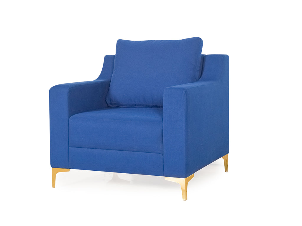 Donny Sofa 3+1+1 In Blue Fabric