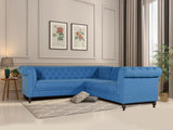 Berlin Sectional Sofa In Blue Color Cotton Fabric