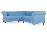 Berlin Sectional Sofa In Blue Color Cotton Fabric