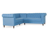 Berlin Sectional Sofa In Blue Color Cotton Fabric