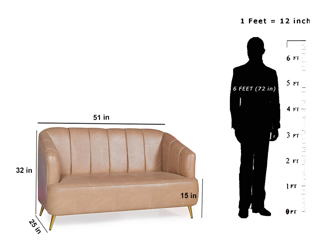 Nelio 3+2 Sofa Set in Brown Leatherette