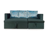 Feltro Sofa Cum Bed In Dark Green