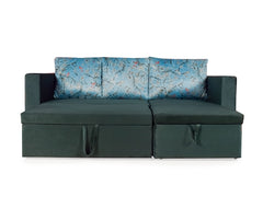 Feltro Sofa Cum Bed In Dark Green