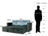 Feltro Sofa Cum Bed In Dark Green