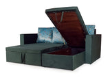 Feltro Sofa Cum Bed In Dark Green