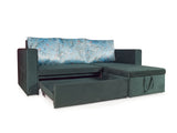 Feltro Sofa Cum Bed In Dark Green