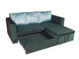 Feltro Sofa Cum Bed In Dark Green