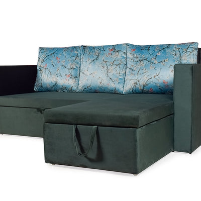 Feltro Sofa Cum Bed In Dark Green