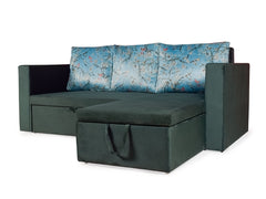 Feltro Sofa Cum Bed In Dark Green